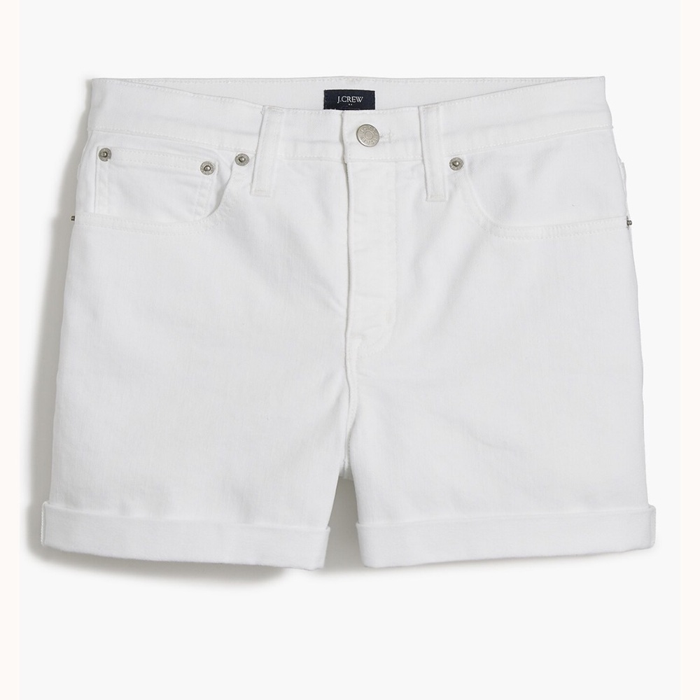 NEW‎ J. Crew Factory Classic white denim short rolled hem Size 32
